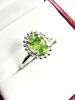 10KT White Gold Natural Peridot (0.75ct) Ring, Size 6.25, W/A $1200.00. Peridot is the birthstone for August. - 2
