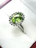 10KT White Gold Natural Peridot (0.75ct) Ring, Size 6.25, W/A $1200.00. Peridot is the birthstone for August. - 3