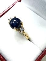 Gold Plated Sterling Silver Natural Sapphire (1.35ct) with White Topaz (0.07ct) Ring, Size 7.75, W/A $540.00. Sapphire is the birthstone for September.