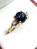 Gold Plated Sterling Silver Natural Sapphire (1.35ct) with White Topaz (0.07ct) Ring, Size 7.75, W/A $540.00. Sapphire is the birthstone for September. - 2