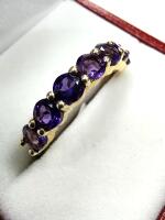 Gold Plated Sterling Silver Natural Amethyst (1.41ct) Ring, Size 8, W/A $550.00. Amethyst is the birthstone for February.