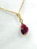 14KT Yellow Gold Natural Enhanced Ruby Pear Shape Pendant with Gold Plated Sterling Silver Chain, Retail $500.00. Ruby is the birthstone for July. - 2