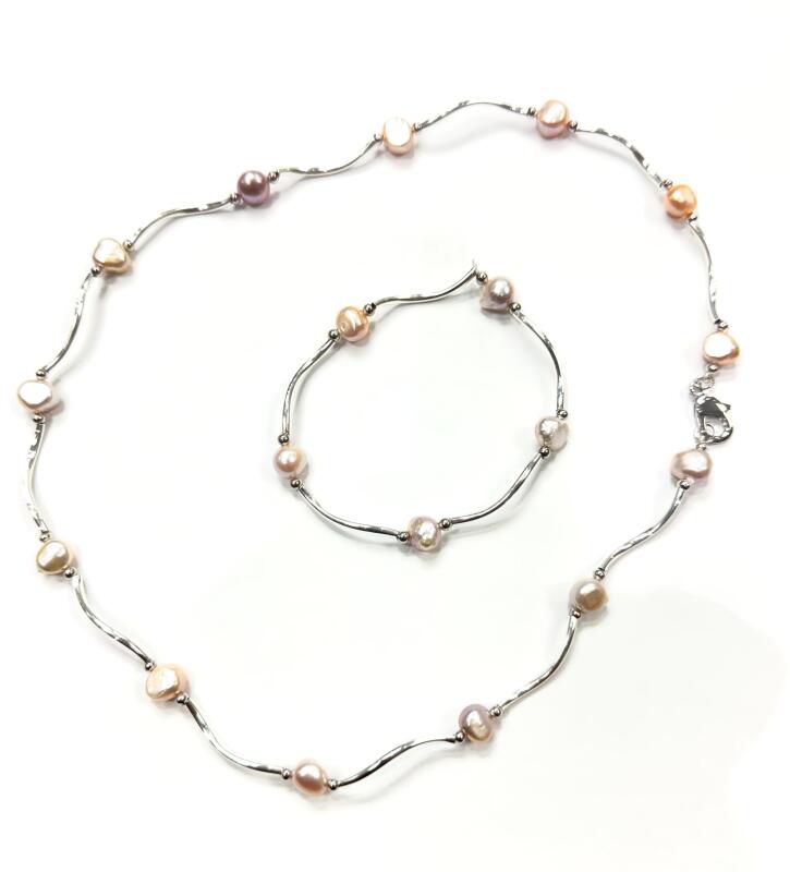 Cultured Pearl Bracelet and Necklace Set, W/A $1260.00.