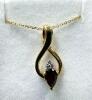 Gold Plated Sterling Silver Natural Garnet (0.48ct) Pendant with Gold Plated Sterling Silver Chain, W/A $490.00.