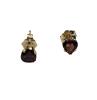 14KT Yellow Gold Natural Garnet (0.75ct) Heart Shape Earrings, W/A $500.00. - 3