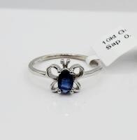 10KT White Gold Natural Blue Sapphire (0.31ct) Butterfly Shape Ring, Size 3.75, W/A $1500.00. Sapphire is the birthstone for September.