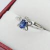 10KT White Gold Natural Blue Sapphire (0.31ct) Butterfly Shape Ring, Size 3.75, W/A $1500.00. Sapphire is the birthstone for September. - 2