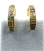 Gold Plated Sterling Silver Amethyst, Peridot, Citrine and Aquamarine (1.09ct) Earrings, W/A $950.00. - 3