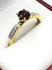 Gold Plated Sterling Silver Natural Garnet (0.50ct) with CZ Ring, Size 6.5, Retail $650.00. Garnet is the birthstone for January. - 4
