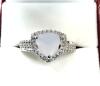 Sterling Silver Natural Moonstone (0.76ct) with CZ Ring, Size 9, Retail $650.00.