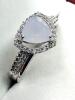 Sterling Silver Natural Moonstone (0.76ct) with CZ Ring, Size 9, Retail $650.00. - 3