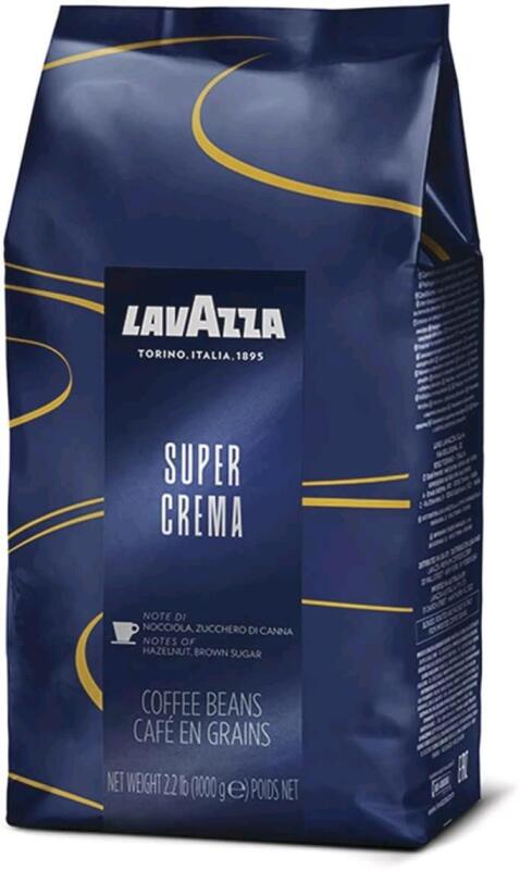 New LAVAZZA Super Crema Whole Coffee Beans, Notes pf Hazelnut & Brown Sugar [BB 11/2026]