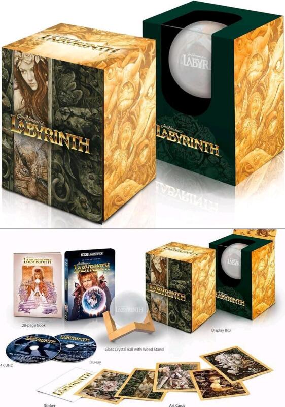 New 4K Ultra HD Plus Blu-ray : Jim Henson's LABYRINTH Deluxe Edition with CRYSTAL BALL + Display Base. 28-Page Book, Art Carfd & Sticker!