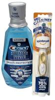 New CREST Pro-Health Advanced Alcohol-Free Clean Mint Mouthwash & PRO CLEAN Spin Brush Powered Toothbrush [EXP 06/2026]