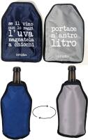 New Pair of Italian Wine Coolers | Bottle Gel Coolers Fits 750ml and 1.5L Bottle | Wine Chilling Sleeves : "If you can't handle the wine, eat the grapes in bunches" & "Bring us another litre"