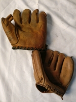 2 Vintage Baseball Gloves