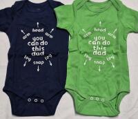 2 New Size 12-18 Months Adorable Funny "You Can Do This Dad" Baby Onesies