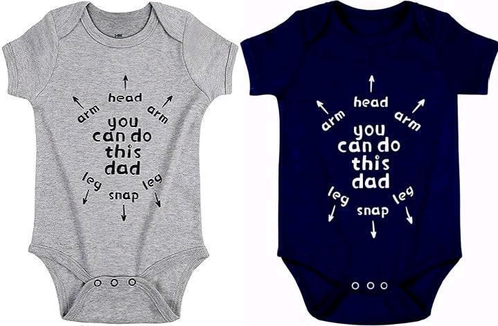 2 New Size 12-18 Months Adorable Funny "You Can Do This Dad" Baby Onesies