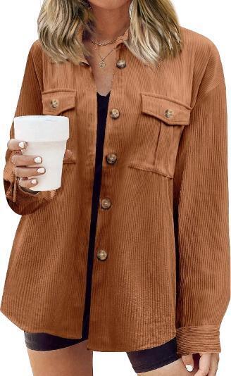 New sz Small Women's Corduroy Long Sleeve Button Down Shirt