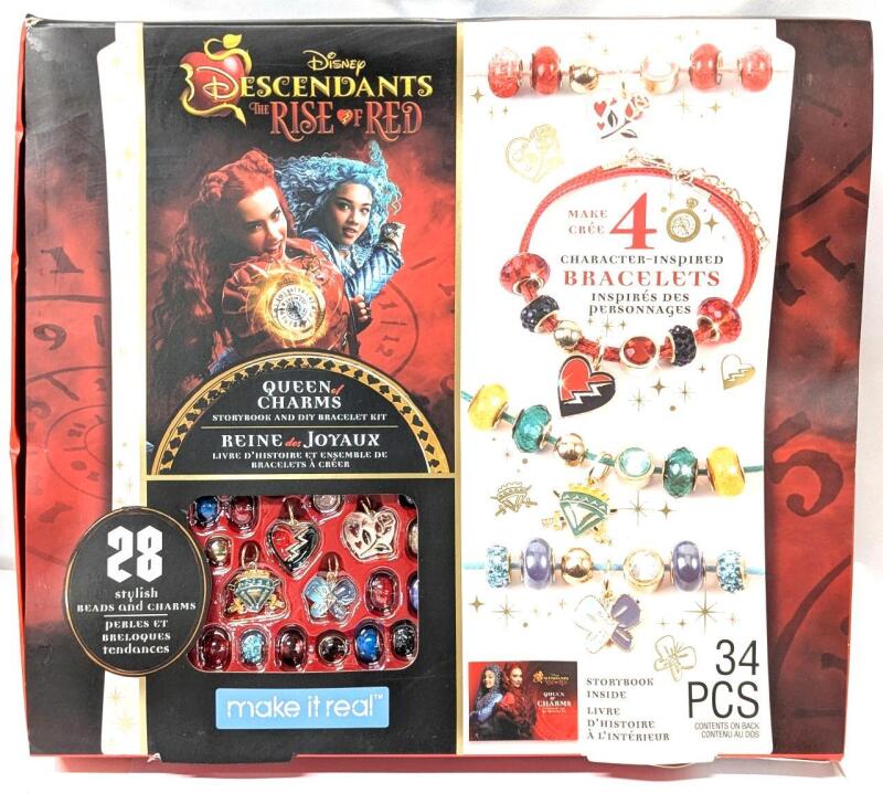 New Disney Descendants: Thr Rise of Red / Queen of Charms Storybook And DIY Bracelet Kit