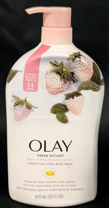 New OLAY Fresh Outlast 24JR Fresh Vibes Body Wash With Notes of White Strawberry & Mint