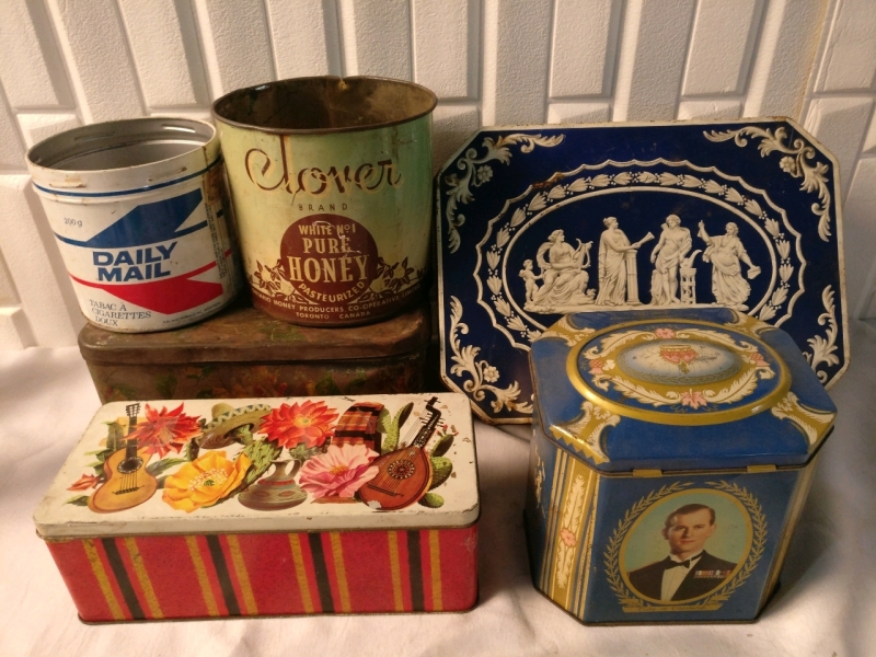 6 Vintage Collectible Tins