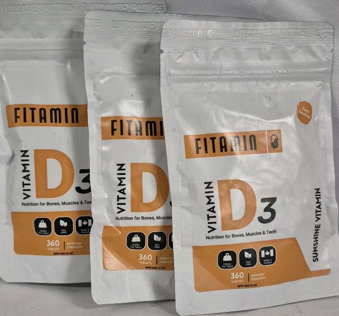 [EXP 07/2025] 3 New Packs Fitamin Vitamin D3 Dietary Supplement