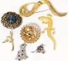 7 Vintage Brooches incl Signed Nancy Katz, Up To 3.5" Long