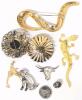7 Vintage Brooches incl Signed Nancy Katz, Up To 3.5" Long - 3