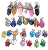 26 Assorted Mini Pendants & Charms. Simulated Semi-Precious Stones+