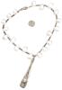 Lovely Vintage Stamped 925 Sterling Silver Presumed Crystal & Possible Amethyst Wand 17.5" Long Necklace - 2