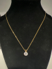 925 Sterling Gold Wash Chain CZ 925 sterling Gold Pendant - 2