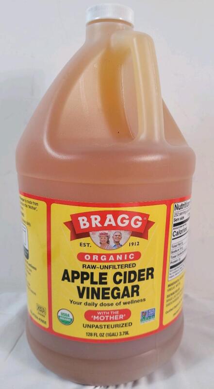 New - Bragg Organic Raw-Unfiltered Apple Cider Vinegar , 1gal. (3.69l) . Best By : 2029 SEPT 17