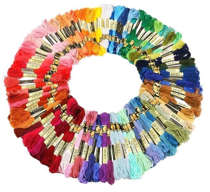 New - 100pcs. Multi Color Embroidery Thread, Soft Cotton Cross Stitch Threads, Embroidery Floss Thread .