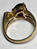 14K Yellow Gold Garnet Diamond Heart Ring - 4