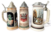 Vintage Beer Steins: West Germany, 1989 Bessey Anniversary & The Shipbuilder Stein Avon.