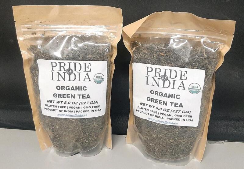 2 New Packs of Pride of India Organic Green Tea