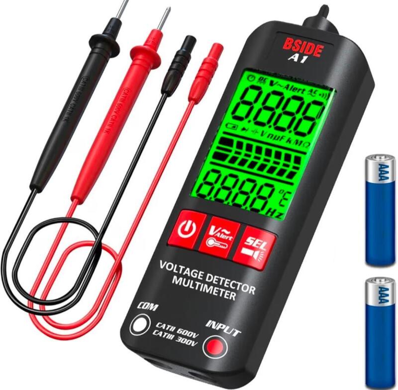 New BSIDE Voltage Tester 3-Results Display Non-Contact Voltage Detector Pen, Integrated Multimeter, Dual Range AC 6V-1000V/90V-1000V Electrical Sensor V-Alert Live Wire Tester