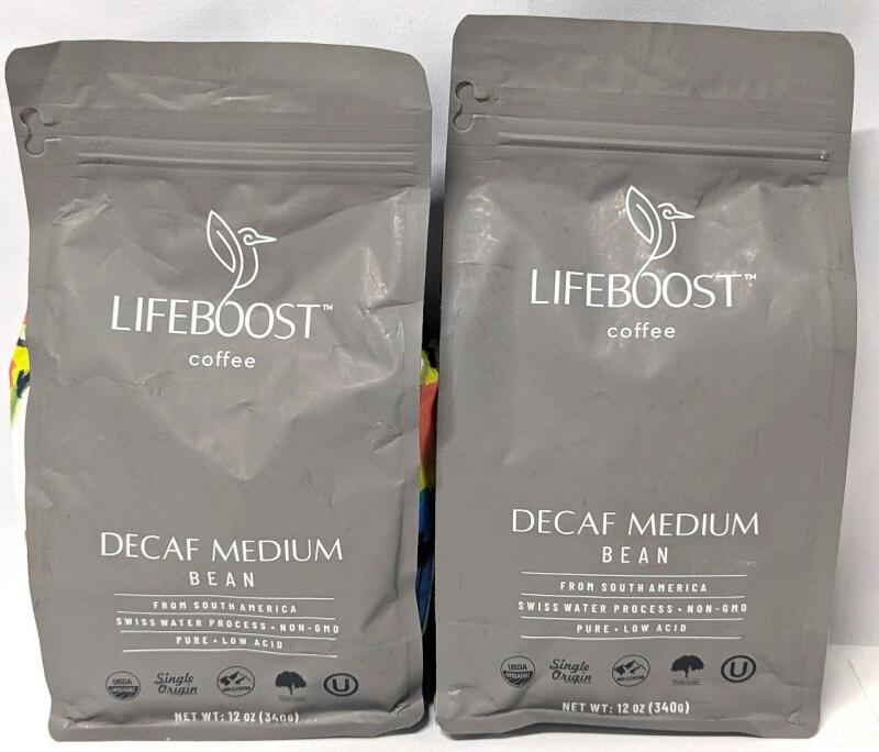 [ BB 11/2025 ] 2 New LIFEBOOST Decaf Medium Whole Bean South African Coffee