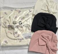 New 0-12 Months Bamery Newborn Baby Girl Hospital Hat & Towel Set & 3 Baby Girl Hats - Cotton Baby Beanie Hat & Towel / Wrap