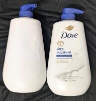New & As-New DOVE Deep Moisture Body Washes (1 Bottle Has Crack, Fixed With Sticker )