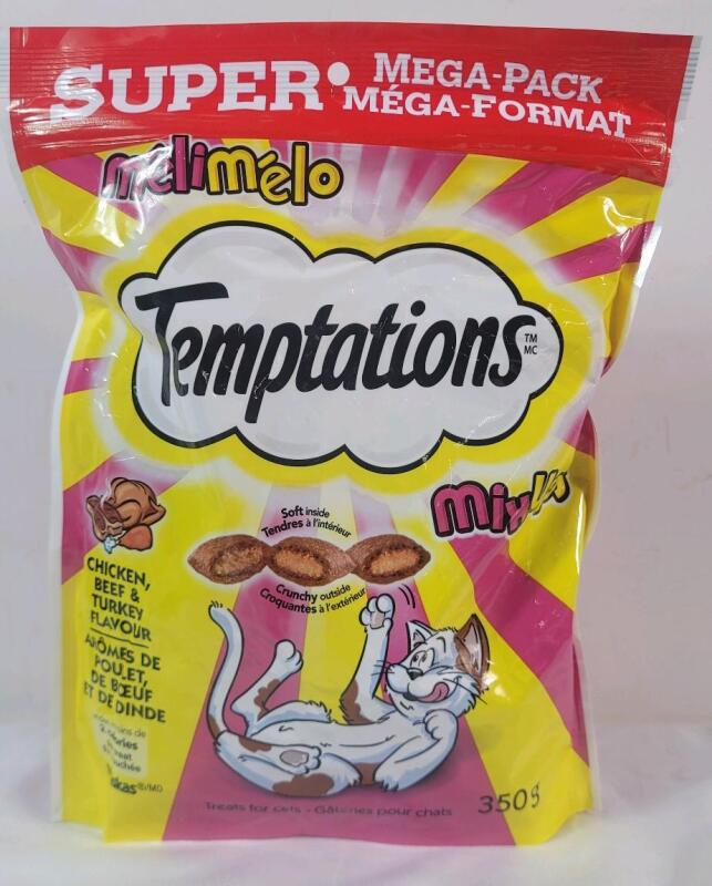 New - Temptations Mega-Pack Cat Treats , 350g Bag . Best By : 2026 / 03 / 29