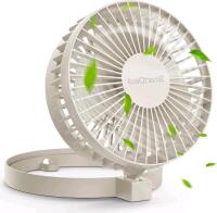 New SmartDevil USB Desk Fan, 2 Speeds Small Personal Desk Fan, 90&deg; Rotate Portable Foldable Mini Desktop Table Fan, Strong Wind, Quiet Operation, for Home Office Car Outdoor Travel (Light Gray)