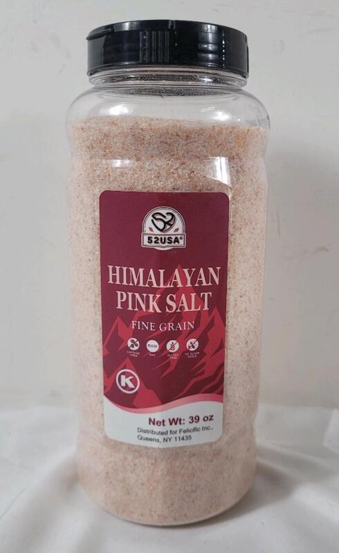 New - Himalayan Pink Salt - Fine Grain . 39oz. Bottle . Best Before 2029 AUG 20