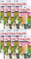 [ BB 03/2025 ] 12 New INABA Cat Treat Grilled Chicken Fillets in Crab Flavored Broth, Grain-Free + Vitamin E Added