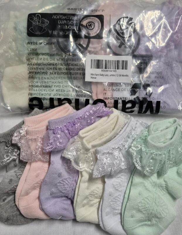 12 New sz 12-36mtns Toddlers Marchare Lace Trim Socks
