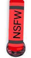 New Sealed WILDOLO Silicone Premium Dildo Kaatje With Suction Base (Black & Red), 6.2"