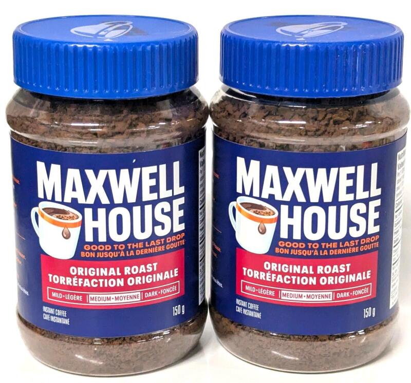 2 New MAXWELL HOUSE Original Medium Roast Instant Coffee [BB 04/2026]