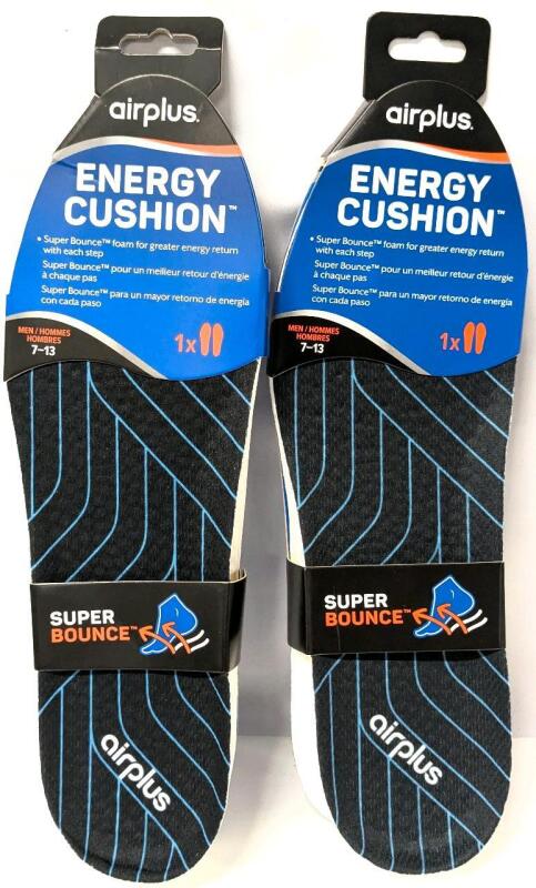 2 New Size 7-13 AIR PLUS Energy Cushion Super Bounce Insoles