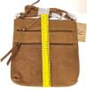New ESTALION Genuine Leather Cognac-Coloured Crossbody Purse - 2